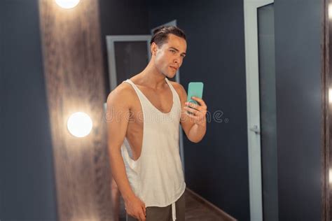 430 Mirror Selfie Man Stock Photos & High